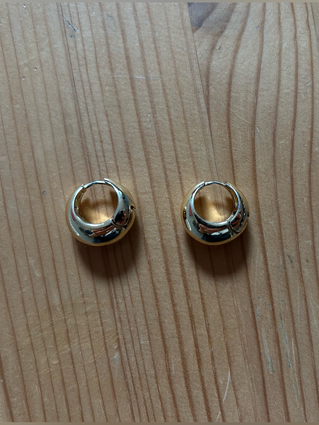 Chunky Gold Plated Dome Hoop Earrings